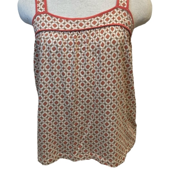 Vintage Y2K Floral Wide Strap Babydoll Top, 2000’s, Peach & Cream, Women’s Small - Picture 4 of 9